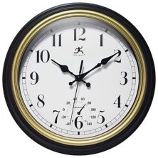 Infinity Instruments 12-in. Round Wall Clock with Built-In Thermometer Infinity Instruments