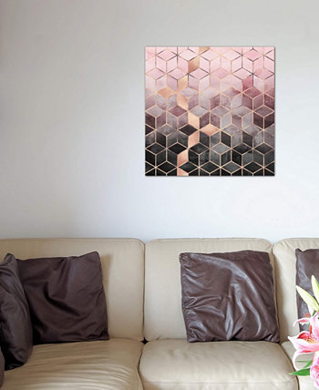 Картина "Розовые и серые кубики" Элизабет Фредрикссон на холсте в упаковке (18 x 18 x 0,75) ICanvas