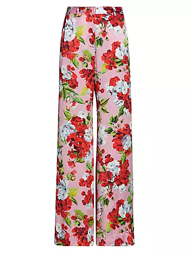 Pilar Floral Print Wide-Leg Pants L'AGENCE