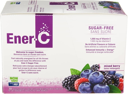 Ener-C Мультивитаминный напиток с витамином С, смесь ягод, без сахара, 1000 мг, 30 пакетиков Ener-C
