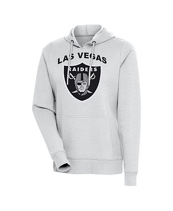 Women's Heather Gray Las Vegas Raiders Action Pullover Hoodie Antigua