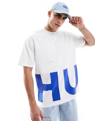 Мужская Футболка Hugo Blue Oversized Logo Hugo Blue