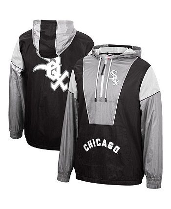 Черная мужская куртка-ветровка с капюшоном на молнии и половинной молнии Chicago White Sox Highlight Mitchell & Ness