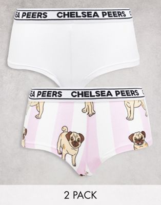 Бело-сиреневые трусы-боксеры с полосками Chelsea Peers (2 шт.) Chelsea Peers