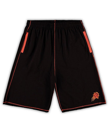 Мужские черные и оранжевые вязаные шорты Phoenix Suns Big and Tall с контрастной отстрочкой Profile
