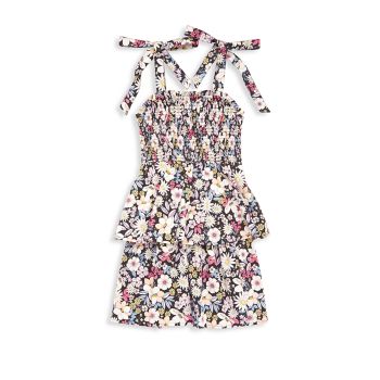 Little Girl's &amp; Girl's Retro Floral Printed Flared Dress RACHEL PARCELL