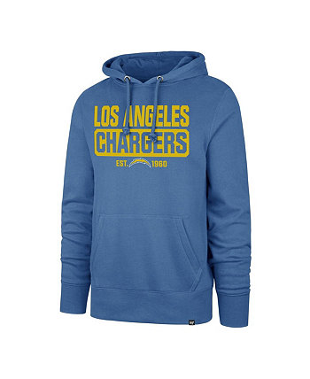Толстовка мужская пудровая синяя Los Angeles Chargers Box Out Headline Pullover Hoodie '47 Brand