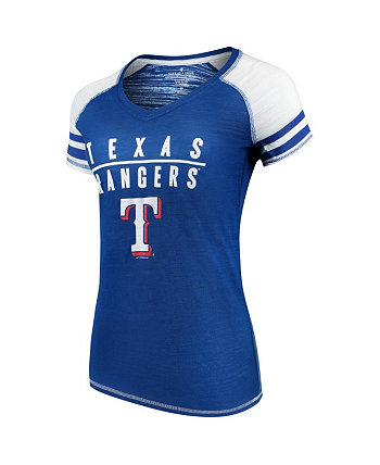 Женская футболка с v-образным вырезом и цветными блоками Royal Texas Rangers Soft As A Grape