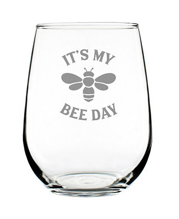 Подарки на день рождения Bee Day без бокала для вина, 17 унций Bevvee
