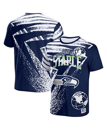 Мужская футболка с коротким рукавом NFL X Staple Navy Seattle Seahawks Team Slogan с принтом по всей поверхности NFL