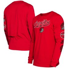 Men's New Era Red Portland Trail Blazers 2023/24 City Edition Long Sleeve T-Shirt New Era x Staple