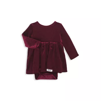 ​Для маленьких девочек &amp; Велюровое платье с длинными рукавами для маленькой девочки Worthy Threads