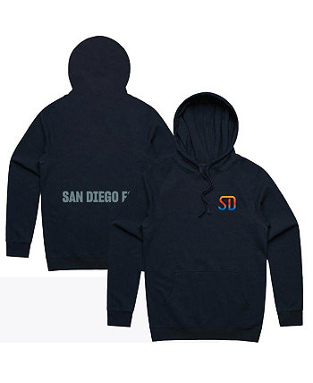 Мужской и женский темно-синий пуловер с капюшоном San Diego FC Peace Collective