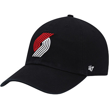 '47 Men's Black Portland Trail Blazers Team Clean Up Adjustable Hat '47 Brand