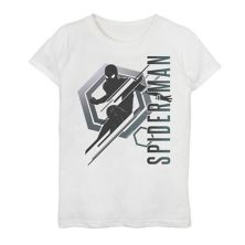 Девочки 7-16 Marvel Spider-Man Far From Home Stealth Suit Hexagon Logo Tee Licensed Character