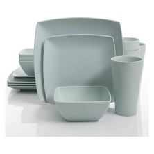 Набор столовой посуды Gibson Home из 16 квадратных меламиновых тарелок, мисок и усилителя; Чашки, Мята Gibson