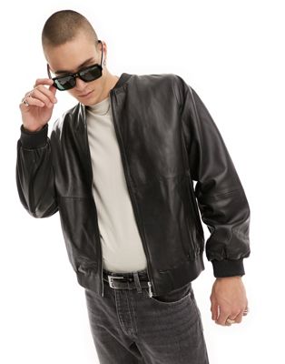 Мужская куртка-бомбер из искусственной кожи ASOS DESIGN ASOS DESIGN