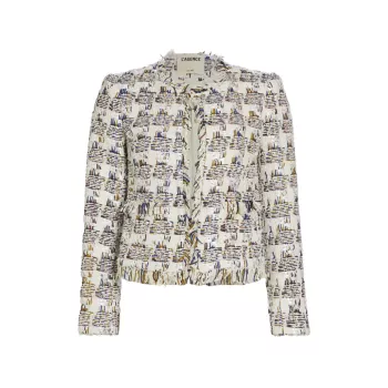Angelina Woven Crop Jacket L'AGENCE
