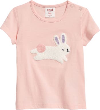Детская футболка с аппликацией в виде кролика из синели SEED HERITAGE