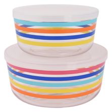 Celebrate Together Summer Cabana Stripe Stacking Food Storage Containers Celebrate Together