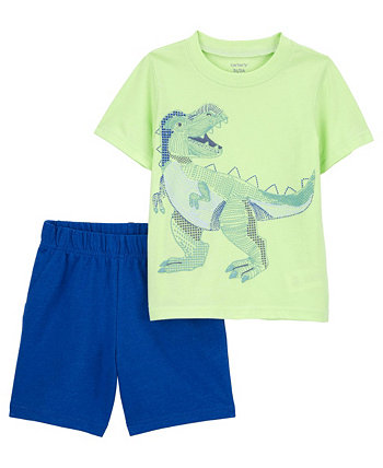 Комплект из 2 футболок и шорт с динозавром для малышей Carter's