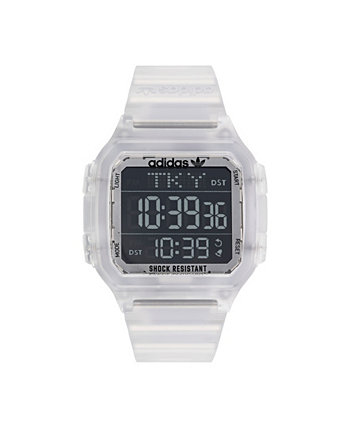 Часы унисекс Gmt Digital One Gmt с ремешком из прозрачной смолы, 47 мм Adidas