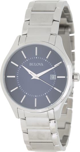 Мужские классические часы с браслетом из нержавеющей стали, 40 мм Bulova