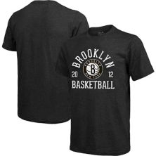 Мужская футболка Majestic Threads Heathered Black Brooklyn Nets Ball Hog Tri-Blend Majestic Threads
