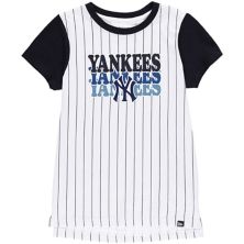 Girls Youth New Era White New York Yankees Pinstripe T-Shirt New Era