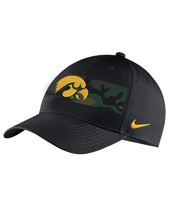 Мужская черная регулируемая кепка в стиле милитари Iowa Hawkeyes с камуфляжным принтом Legacy91 Nike