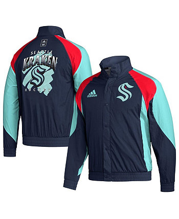 Мужская темно-синяя куртка Seattle Kraken Reverse Retro 2.0 Full-Snap Adidas
