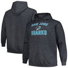 Мужской пуловер с капюшоном и темно-серым логотипом Profile Heather San Jose Sharks Big & Tall Arch Profile