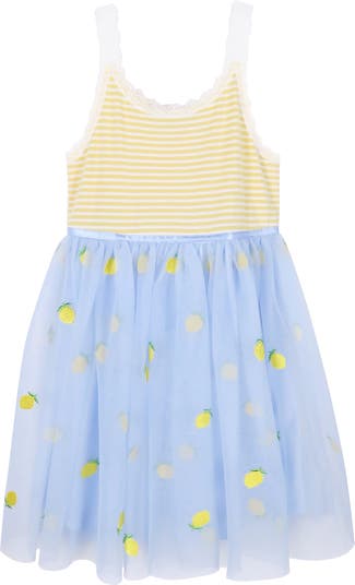 Stripe & Pineapple Print Dress Zunie