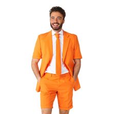 Мужской комплект OppoSuits Slim Fit The Orange, летний костюм и галстук OppoSuits