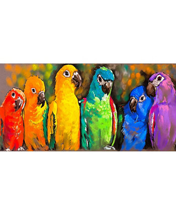 Искусство в помещении / на открытом воздухе "Милые попугаи", 48 "x 24" West of the Wind