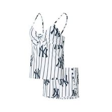 Женский спортивный белый комплект New York Yankees Reel с принтом на бретелях и шортах для сна Unbranded