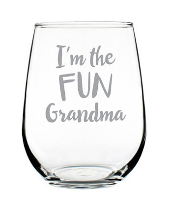 Бокал для вина I'm The Fun для бабушек, бабушек и дедушек, без ножки, 17 унций Bevvee