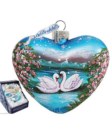 Swan Hart Glass Ornament Holiday Splendor G.DeBrekht