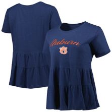 Женская темно-синяя футболка Auburn Tigers Willow с рюшами Unbranded