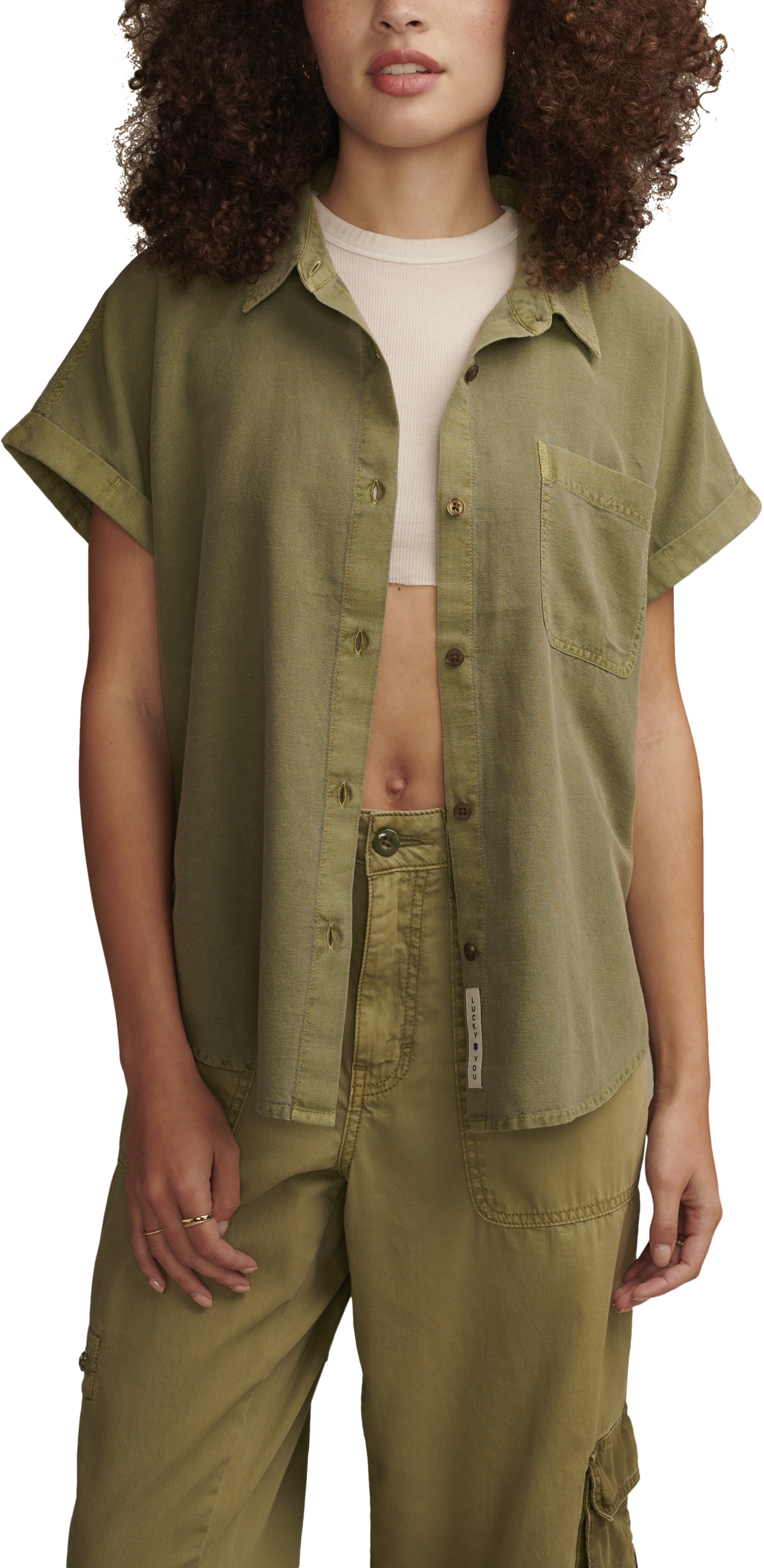 Linen Short Sleeve Shirt Lucky Brand