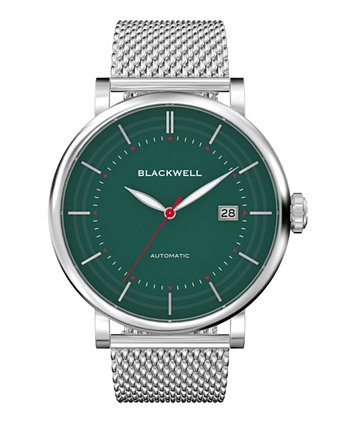 Зеленый циферблат с серебристым оттенком из стали и серебристого тона из стали Mesh Watch 44 мм BLACKWELL