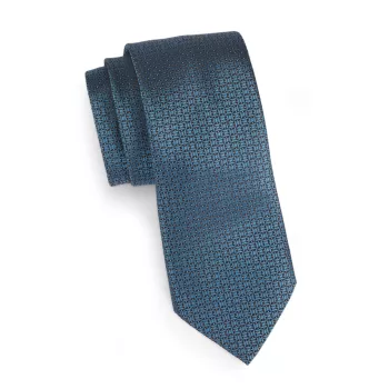 Шелковый галстук с микро-геометрическим рисунком Zegna