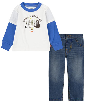 Джинсы и футболка More Friends для маленьких мальчиков, комплект из 2 предметов Levi's®