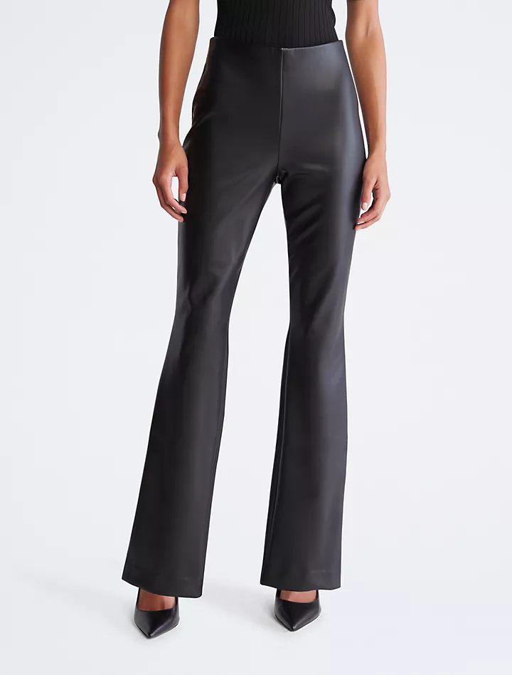 Расклешенные брюки из искусственной кожи Calvin Klein