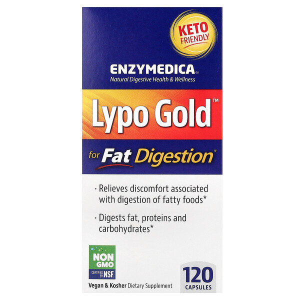 Lypo Gold, для переваривания жиров, 120 капсул Enzymedica