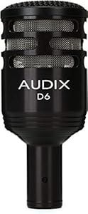 Микрофон Audix D6 для ударной барабана, кардиоидный, захват низких частот от 30Гц до 15кГц AUDIX