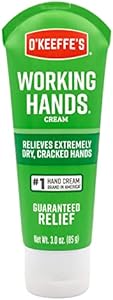 O'Keeffe's Working Hands Hand Cream; Relieves and Repairs Extremely Dry Hands; 3 oz Tube; (Pack of 1) O'Keeffe's