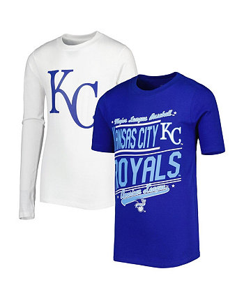 Белый комбинированный комплект футболок Big Boys and Girls Royals Kansas City Royals Stitches