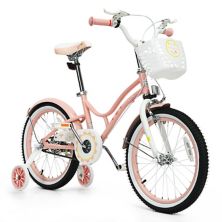 18-дюймовый детский регулируемый велосипед с тренировочными колесами Slickblue