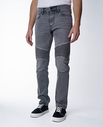 Мужские зауженные джинсы-стрейч в стиле мото Lazer